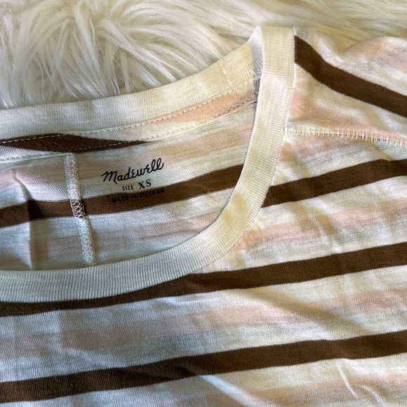 M a d e w e l l • Semi sheer stripe long sleeve tee - Picture 2 of 5